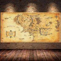 Middle-earth Movie Map Canvas Painting Posters Wall Hd Pictures Room Bedroom Bar Restaurant