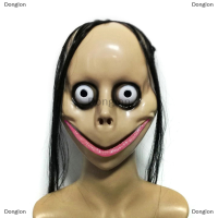 Donglon หน้ากากฮาโลวีนสยองขวัญพร้อมหน้ากากผมยาวหน้ากากปากตลก V-shaped with hair fosts FEMALE Play Momo Mask