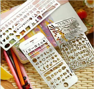 Portable Stainless Steel Multi Functional Drawing Template Painting Ruler  Stencil for Agenda Planner Journal Scrapbook Diary