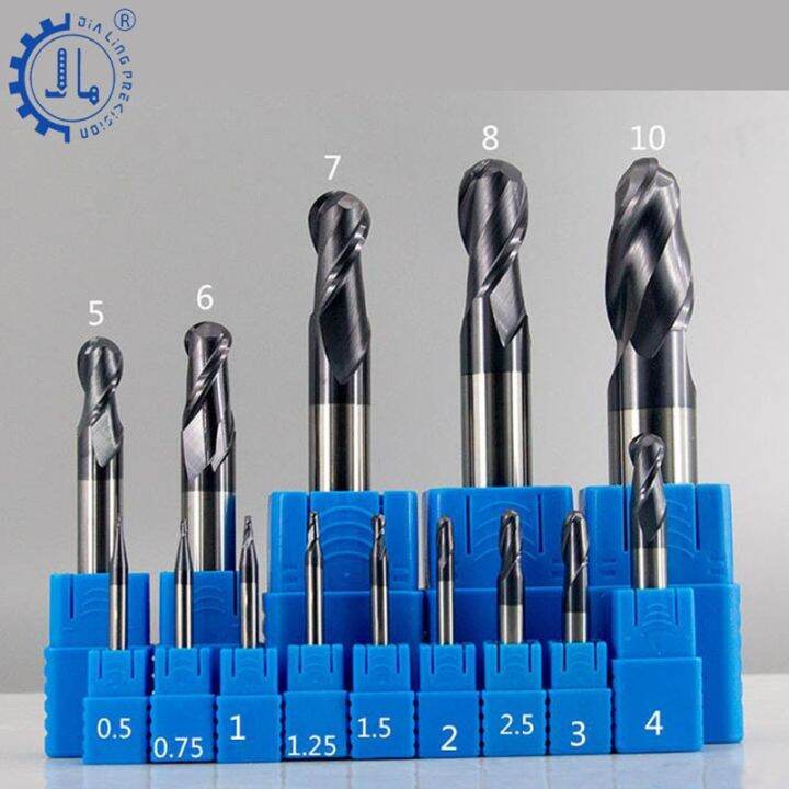 1pc HRC55 Router Bits Two Flute 1mm Ball Nose End Mill Cutters Carbide