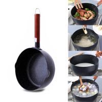 18/20CM Maifan Stone Soup Pot Wooden Handle Milk Pot Non-stick Wok Kitchen Frying Pans Multi-purpose Universal Pan