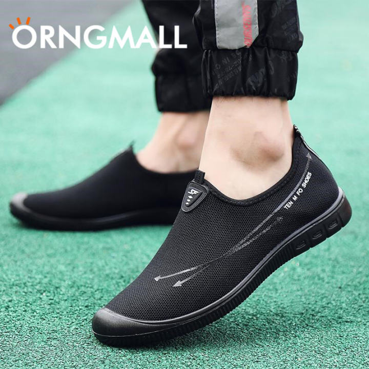 orngmall-รองเท้ากีฬารองเท้าลำลองผู้ชายผู้ชายรองเท้าตาข่ายระบายอากาศรองเท้ากีฬาสำหรับผู้ชายรองเท้ากีฬาแฟชั่น