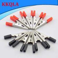 QKKQLA 10pcs 50mm 35mm Alligator Clips Crocodile Test Lead Power Terminals Clips Electrical Tool