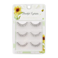 AWE 3คู่ขนตาปลอมธรรมชาติ Curl ประณีต Cross แต่งหน้าส่วนขยาย Eye Lashes สำหรับ Bride