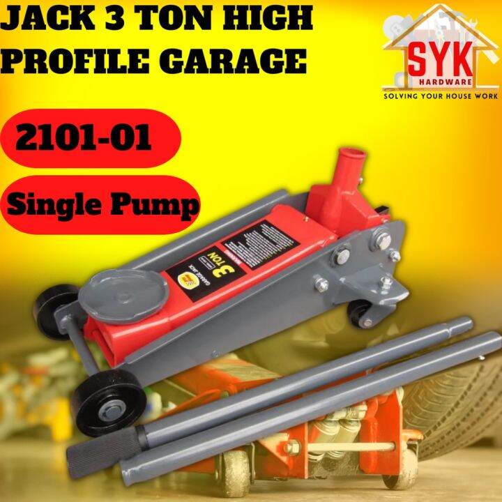 SYK Jack 210101 High Profile Garage 3 Ton Single Pump Floor Car Repair