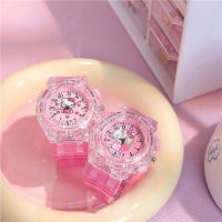 Hot Seller Childrens watch colorful luminous little girl cute fairy junior high school students jelly princess toy cat