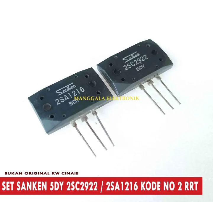 SET TRANSISTOR SANKEN 5DY 2SA1216 2SC2922 KODE 5DY 2922 1216 SANKEN 5DY