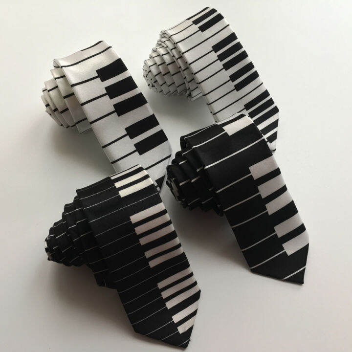 5cm-musical-tie-music-notes-necktie-black-with-white-g-clef-gravata-in-middle