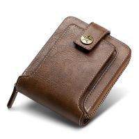 Vintage Small Mens Wallet Pu Leather Short Purse Men Hasp Zipper Clutch Solid Porte Feuille Hommes Porte Monnaie Homme Wallets