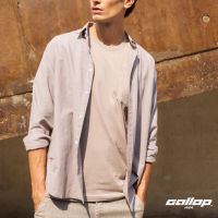 GALLOP : OXFORD CASUAL SHIRT เสื้อเชิ๊ตแขนยาว ผ้า OXFORD รุ่น GW9030 สี Neutral Grey - เทา