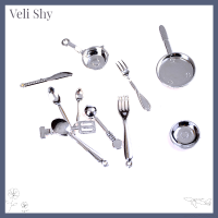 [Veli Shy] 11ชิ้น1 12บ้านตุ๊กตาชุดทานอาหารเย็นสแตนเลส