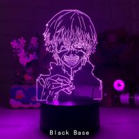 Newest Tokyo Ghoul Ken Kaneki 3d Lamp for Bedroom Decor Nightlight Cool Birthday Gift Acrylic Led Night Light Anime Tokyo Ghoul