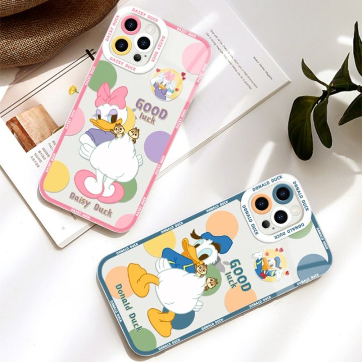 shine-electron-เคสใสรูปเป็ดโดนัลด์เดซี่-เคสใสสำหรับ-samsung-galaxy-s23-s22-s21พิเศษ-s20-s10-fe-plus-note-20-10-9-a14-a24-a34กรอบแบบนิ่ม-a54