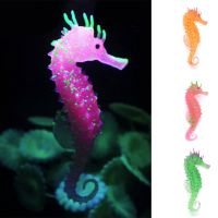 【CC】✷℡☫  Seahorse Aquarium Ornament In Dark Landscaping Silicone Sea Glowing Decoration Hippocampus