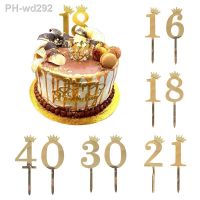 Happy Birthday Cake Topper Number Cake Decoration Sweet 16 Party Decorations 1st 30th 40th 50th Cupcake Toppers Brithday Decor