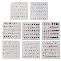 20 Pairs Colorful Faux Rhinestone Plastic Ear Studs Hypoallergenic Earrings