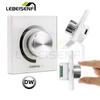 ☽✿۩ 12A LED Knob Dimmer DC 12V 24V Tempered Glass Panel 86 Wall Mounted 5050 2835 COB Single Color Strip Light 1 Channel Controller