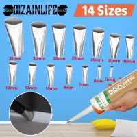 □﹊ 14PCS Stainless Steel Caulk Nozzle Applicator Caulking Finisher Glue Silicone Sealant Finishing Tool Kitchen Bathroom Sink Joint