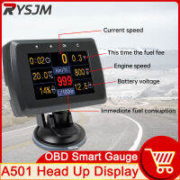 A501รถ OBD HUD S Peedometer วัดระยะทางปลุกความปลอดภัยมัลติฟังก์ชั่หัวขึ้นแสดงเวลาโวลต์มิเตอร์ยางความดันการตรวจสอบ