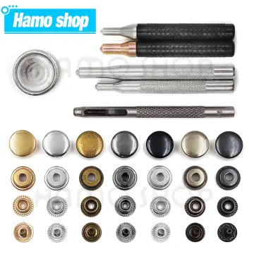 25Sets Metal Snaps Button Snap Fasteners Press Studs With 4 Installation  Tools Kit For Clothes Garment Bags Shoes Leathercraft