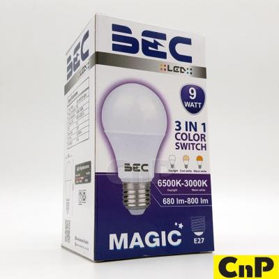 ( โปรโมชั่น++) คุ้มค่า BEC หลอดไฟ LED Bulb 3 แสง 3in1 9W รุ่น MAGIC ราคาสุดคุ้ม หลอด ไฟ หลอดไฟตกแต่ง หลอดไฟบ้าน หลอดไฟพลังแดด