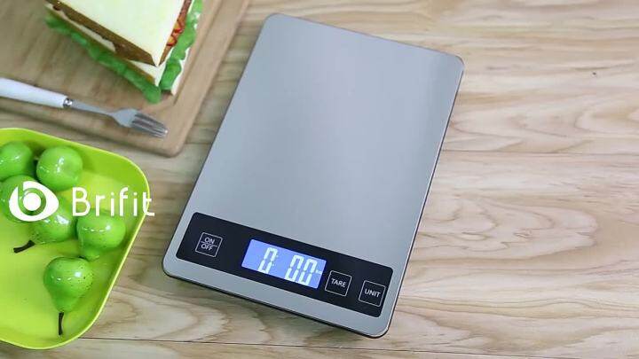 Food Scale 1g-15kg Digital Kitchen Scale High Accurate Multi-Function  Back-Lit LCD Stainless Steel Scale for Cooking Baking