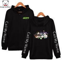 เสื้อกันหนาวมีฮู้ดพิมพ์ Got7 K-Pop สำหรับผู้ชายสตรีแขนยาวเสื้อมีซิปหลวมขนาดใหญ่เสื้อกันหนาวลำลอง