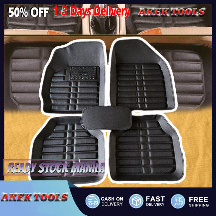 5pcs/set universal car auto floor mats floor liner pu leather carpet