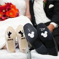 【CC】☂  and Minnie Wedding Day Bride Shoe Vinyl Sticker Decals Accessories Shoes Decoration Decal