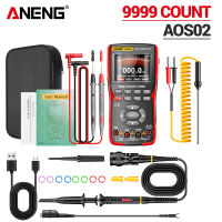 ออสซิลโลสโคปแบบดิจิตอลมืออาชีพ AOS02มัลติมิเตอร์ RMS จริง48MS/S Oscilloscope 10MHZ จัดเก็บข้อมูลแบนด์วิดท์แบบอะนาล็อก