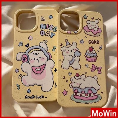 Mowin - เข้ากันได้สำหรับ เคสไอโฟน เคสไอโฟน11 เคส ย่อยสลายได้เป็นมิตรกับสิ่งแวดล้อมฟางข้าวสาลีเรียบสบายเคส น่ารักฟังเพลง เข้าก