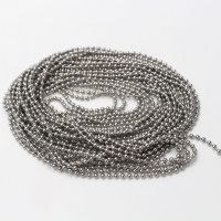 8.2ft Stainless Steel Dog Tag Bead Chain 1.5mm 2.0mm 2.4mm 3.0mm Ball Chain Necklace Extender Chain