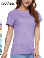 TACVASEN Summer UPF 50+ Womens Sun Protection T-shirts Running Outdoor T-shirts Sports Stretch Quick Dry Female Casual Tee Tops