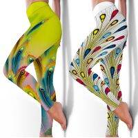 【YF】 Gym Sports Leggings For Women Seamless Training Running Yoga Fitness Pants Colorful Print Trousers Tight Sportswear