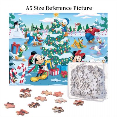 Disney1 Together Time Christmas At The Skating Pond Wooden Jigsaw Puzzle 500 Pieces Educational Toy Painting Art Decor Decompression toys 500pcs