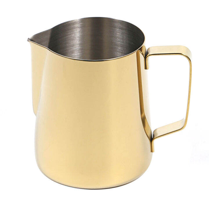 Milk Frothing Pitcher 350ml/ 12oz Espresso Steaming Pitcher with Double Measurements Scales