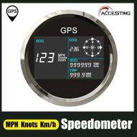 มาตรวัดความเร็วด้วย GPS จอดิจิตอลขนาด85มม. ปรับระยะได้มาตรวัดระยะมีหน้าจอ LCD แบล็กไลท์7สีสำหรับรถยนต์เรือ12V 24V