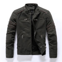 Winter Motorcycle PU Leather Jacket Men 2022 Vintage Fleece Warm Multi-pocket Leather Coat Male Zipper Autumn Outwear Jackets