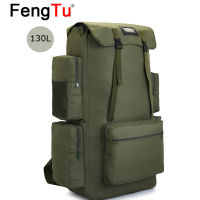 Fengtu 130L ผู้ชายกระเป๋าเดินป่าตั้งแคมป์กระเป๋าเป้สะพายหลังความจุขนาดใหญ่กลางแจ้งปีนเขาเดินป่าท่องเที่ยว R Ucksack ยุทธวิธีกระเป๋ากระเป๋า