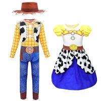 Children Cartoon Clothing Girl Boys Cosplay Jumpsuit and Shorts set Cowboy Sheriff Woody Costume Girl Jessie Dress 3D Print Suit