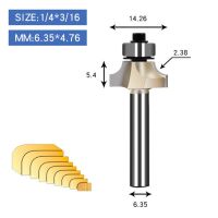 Tideway รอบกว่าดอกเราเตอร์เซาะร่องขอบโค้งบิต1/4 1/2 "ก้านสำหรับไม้เครื่องมืองานไม้2ร่องฟันของดอกกัดเอ็นมิลกับแบริ่งเครื่องตัดมิลลิ่งมุม