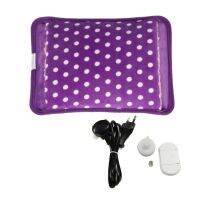 Electric Hot Water Bag with Polka Dot Plush Cover Charging Winter Hand Warmer