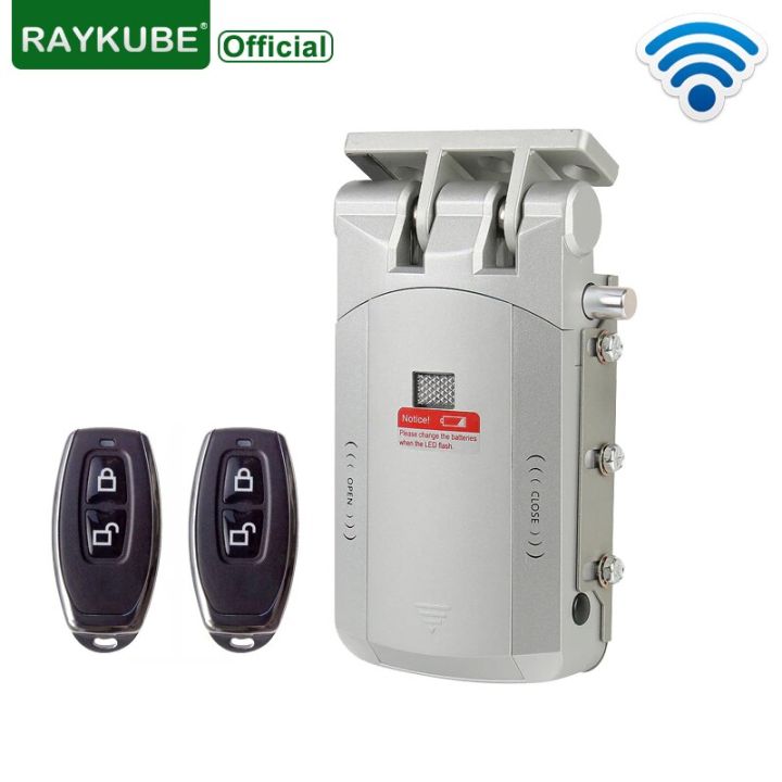 raykube-การควบคุมไร้สายล็อคประตูไฟฟ้าพร้อมรีโมทคอนโทรลเปิดและปิดล็อคอัจฉริยะประตูรักษาความปลอดภัยติดตั้งง่าย-r-w03