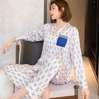 Fiklyc Lingerie Set Ropa De Mujer Ensembles De Pyjama Satin Pizama Damska Ice Silk Conjuntos Spring Autumn Lounge Pajamas Sets