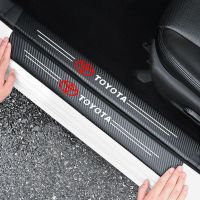 [TOYOTA ] Carbon Fiber Car Door Sill Sticker Protector Wish Sienta Hiace Estima Chr Vios Altis Camry Corolla Velfire