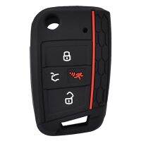 dfthrghd 4 Buttons Flip Remote Smart Key Fob Silicone Skin Case Cover For VW Golf Alltrack Sportwagen Tiguan POLO Atlas For Skoda Octavia