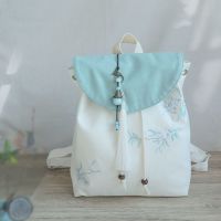 -gh230522g Antique bags on the new new hanfu literary national wind restoring ancient ways embroidery girl canvas backpack bag