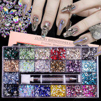 21 Gemei Nail Rhinestone บรรจุกล่องเจาะเล็บเพชรก้นแบนรูปพิเศษเพ้นท์เล็บ DIY เครื่องประดับเครื่องประดับเพชรเล็บ *