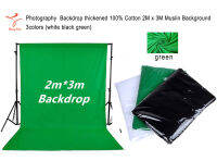 Photography Backdrop thickened 100% Cotton 2M x 3M Muslin Background 3 colors (white black green) ฉากหลังการถ่ายภาพหนา 2M x 3Mมัสลินผ้าฝ้าย 100% 3สี(สีขาว สีดำ สีเขียวพื้นหลัง)