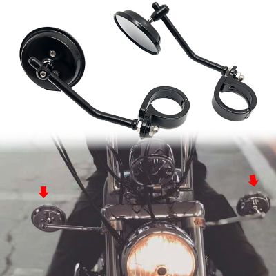 ◎ For Sportster XL 883 Custom 1200 Iron 883 XL883N Motorcycle Rearview Side Mirror Aluminum for 38-41mm forks